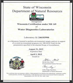 Wisconsin Certified Water Testing Laboratory